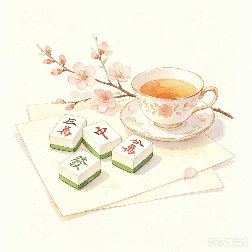 mini mahjong tiles keychain